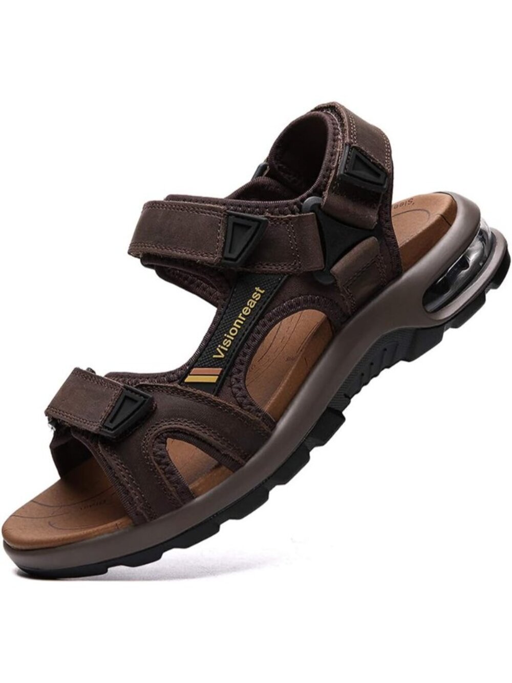 Men Dark Brown Athletic Sandals Open Toe Hiking Outdoor Non-slip Sandals Casual